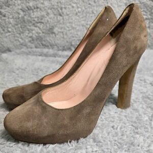 Kate Spade Pumps Taupe Gray Suede Heels Platform Stiletto Neutral‎ Women 6.5 B